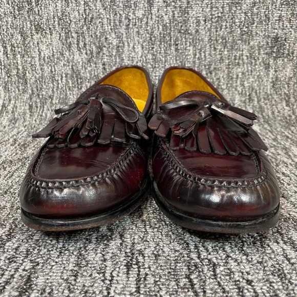 Cole Haan Pinch Tassel Kiltie Loafers Mens 10 D Burgundy Leather Dress Shoes main image 4